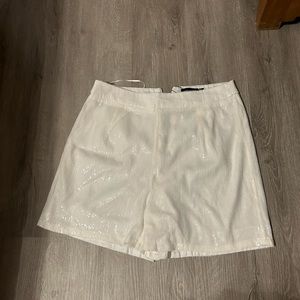White sequin shorts